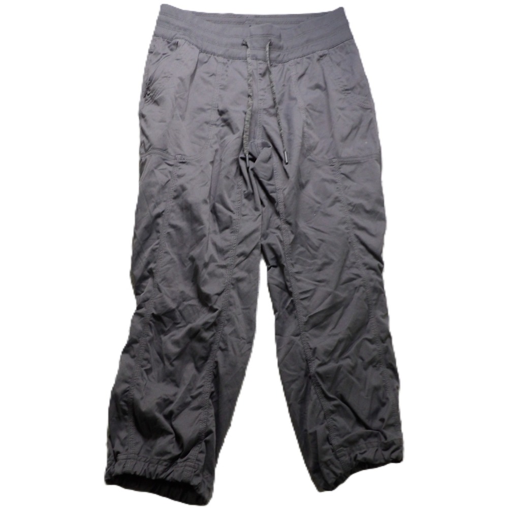 The North Face Pants Women S/P Gray Nylon Activewear Hiking Joggers Casual Capri